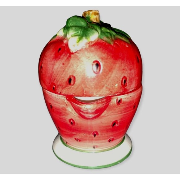 Strawberry Juicer Covered Hand Painted Farmhouse Grannycore Cottagecore - Picture 2 of 8